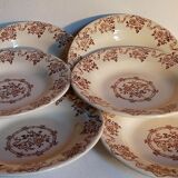 Six antique plates opaque porcelain from GIEN, service "Osborne"