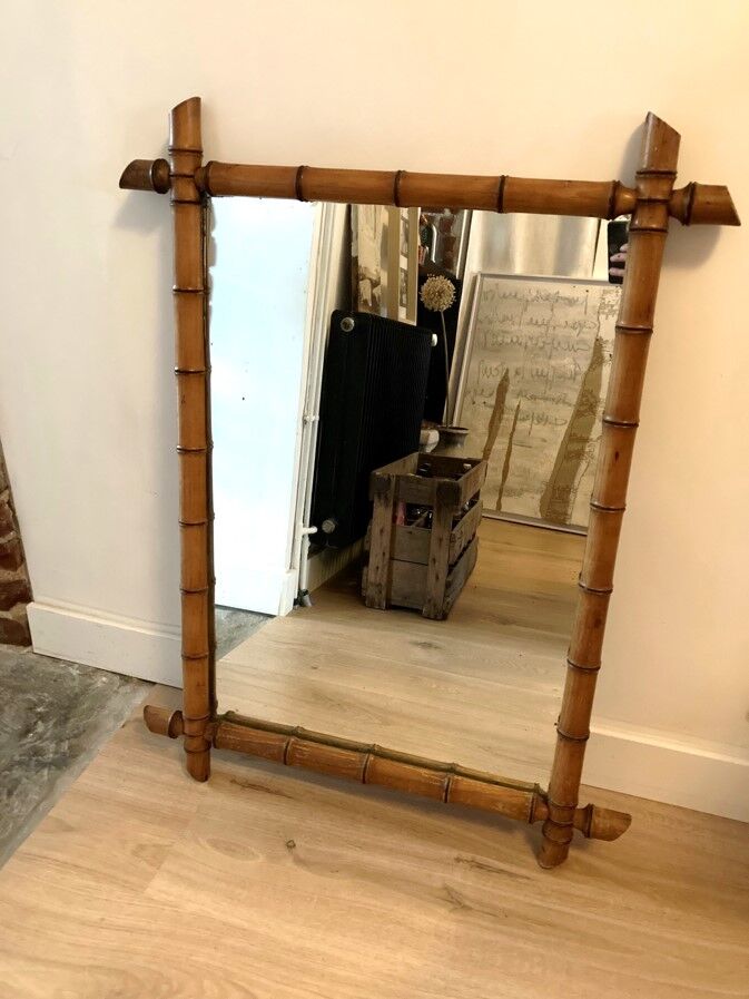 Antique bamboo mirror