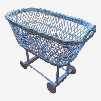 Wicker cradle on wheels year 50