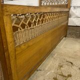 Children's bed in wood and wicker from the 50s and 60s