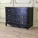 Commode en chêne Louis XV, patine noire, XVIIIe siècle