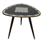Vintage mid-century chess side table – 1950s/60s | Formica tripod