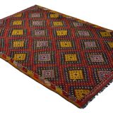 Tapis Kilim Vintage Turc Oushak 191x272 cm Laine Fait Main