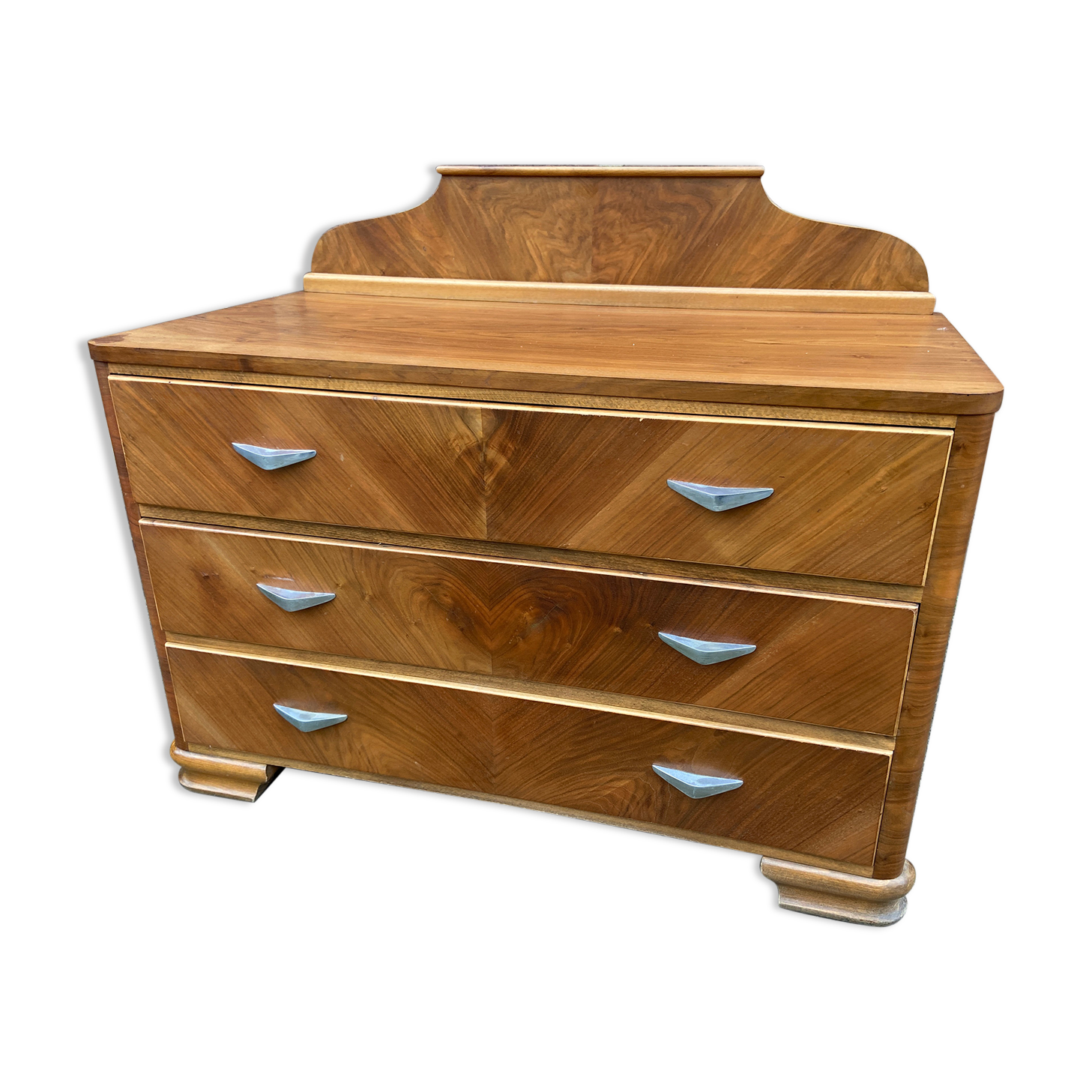 Commode ART DECO vintage walnut 1950