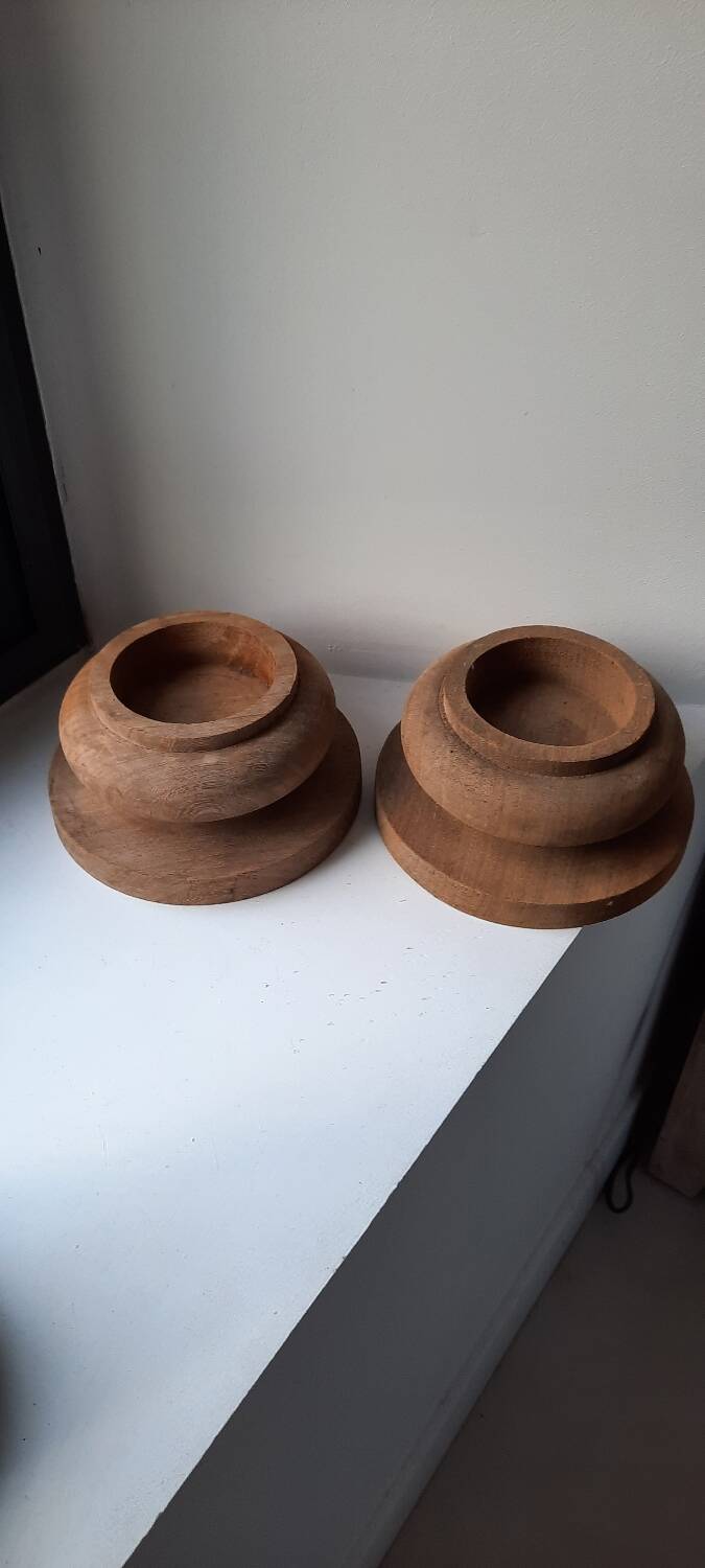 Wooden candle holders