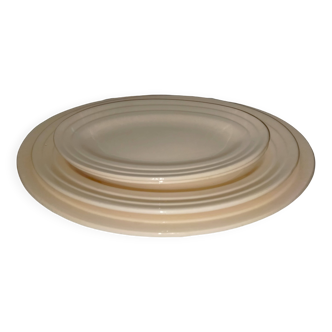 4 Plats ovales vintage vieux rose Saint-Amand