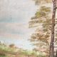 Prairie with 2 trees, oil on canvas