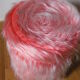 Flashy orange pink moumoute pouf