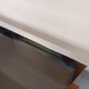 Rectangular vintage modernist coffee table with wooden niches, chrome.