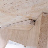 Travertine dining table, 130 x 129 cm