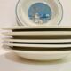 X6 hollow plates with blue pattern san marciano ceramiche- retro-kitchen- vintage