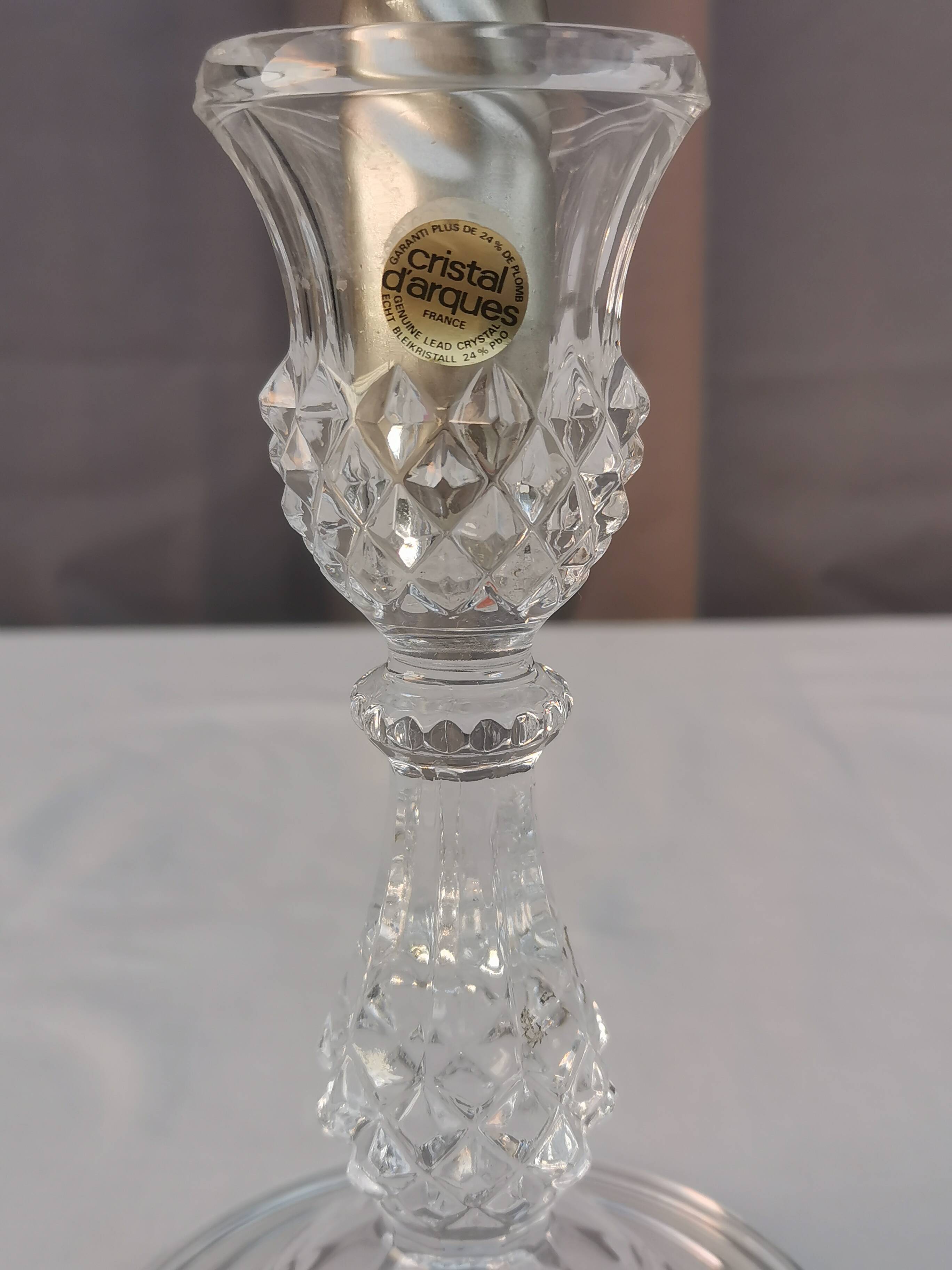 “cristal d’arques” candle holder