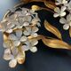 Hans Kogl 2 Vintage Wisteria Floral Wall Sconces with Gold Leaf Finish, 4 Lights