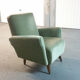 Fauteuil club année 50 60 déjà restauré vert d'eau