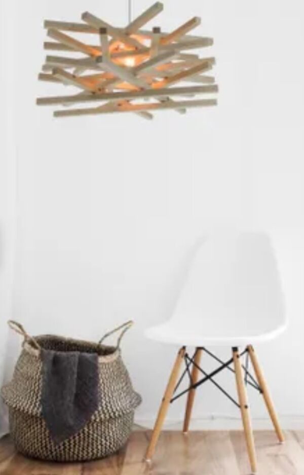 Suspension en bois nid scandinave