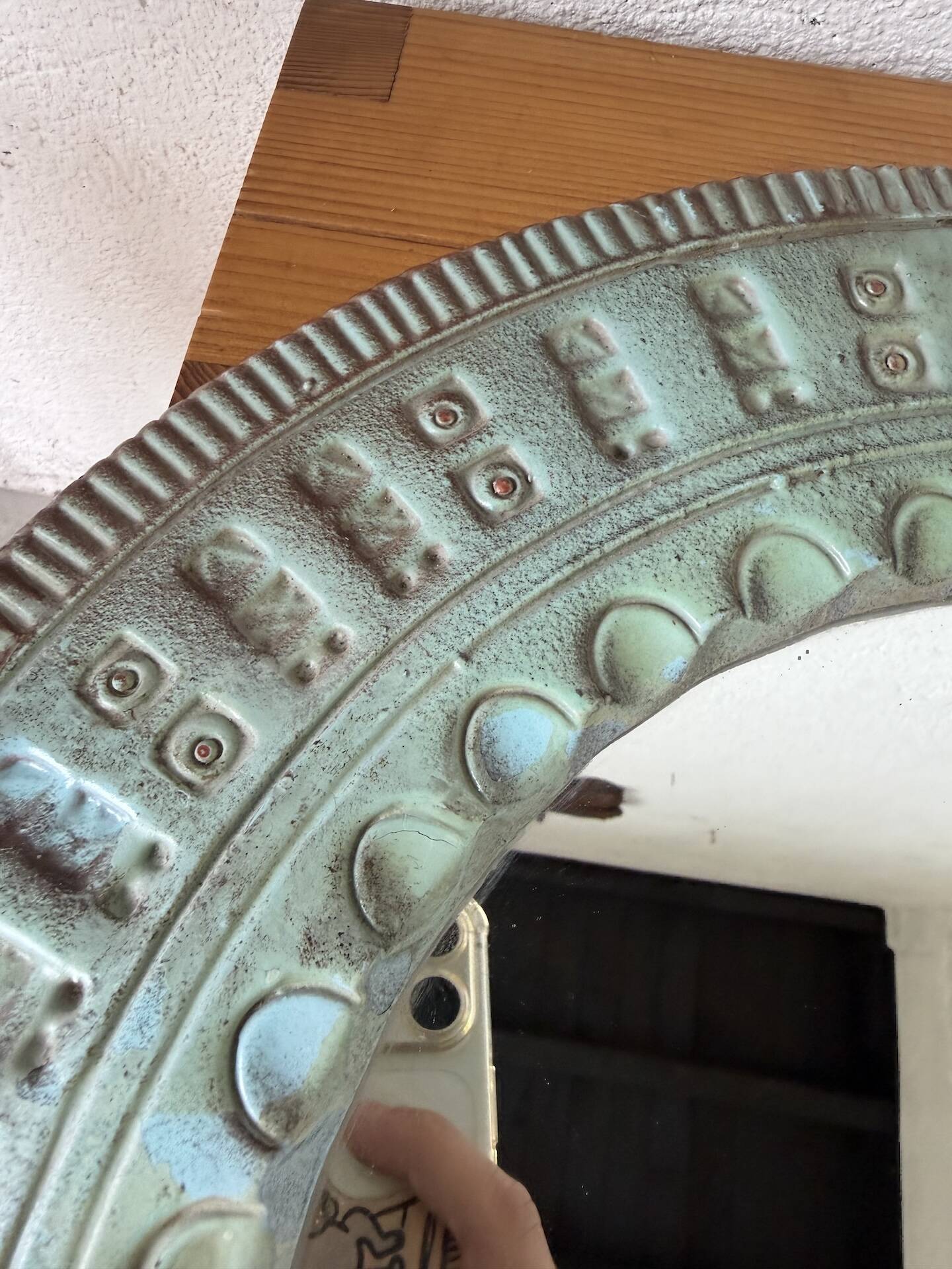 Art mirror Italy in ceramic from the 90s.