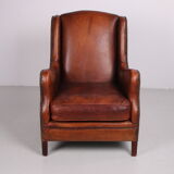 Sheep leather Club armchair, 1970s