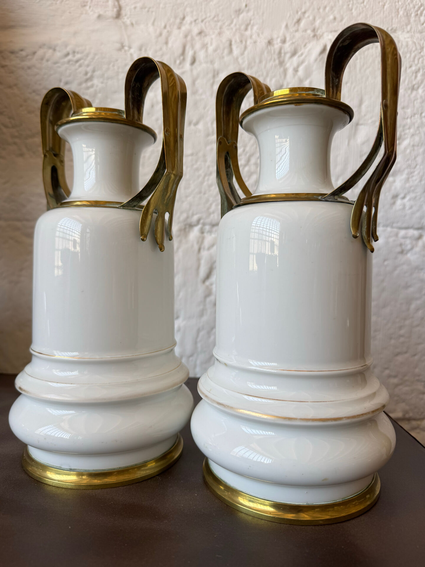 Old Paris porcelain vases from the 19th century