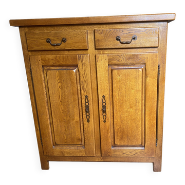 Artisanal buffet in solid oak, traditional assembly.