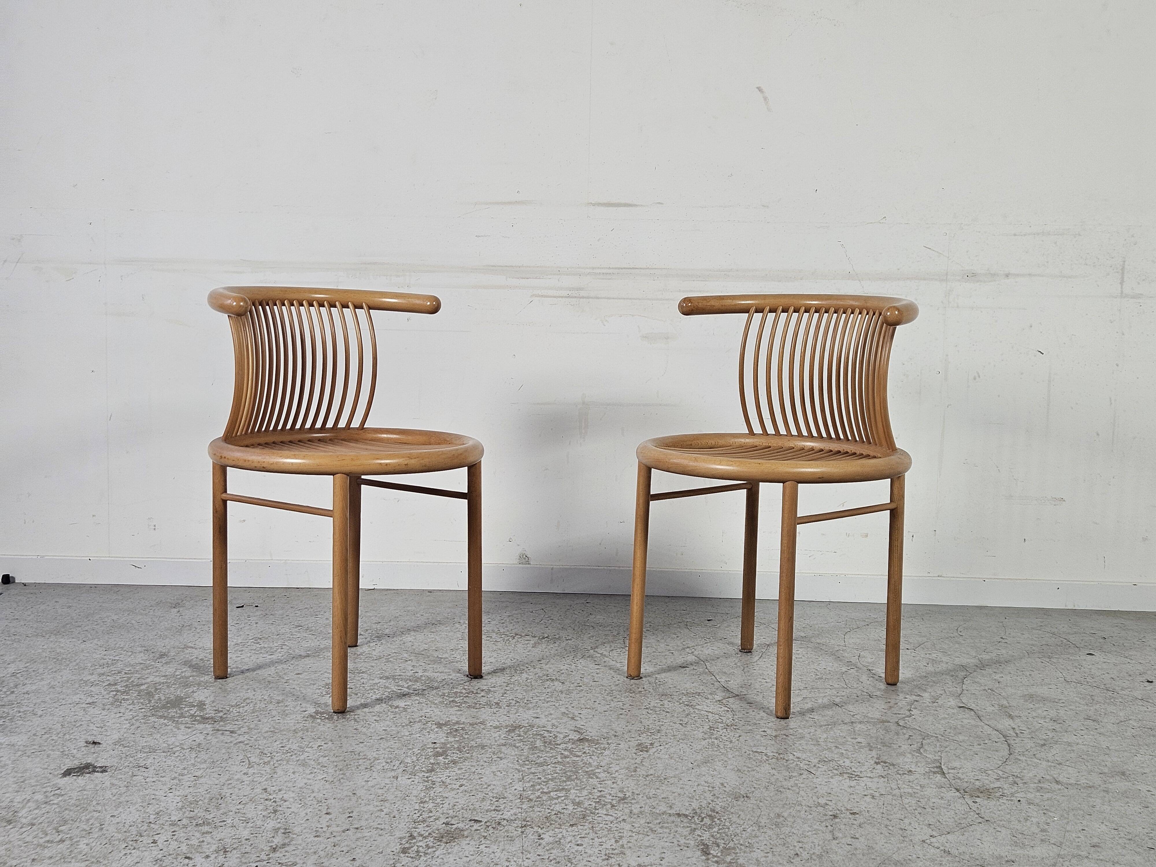 Pair of Herbert Ohl chairs for Lubke, 1980s