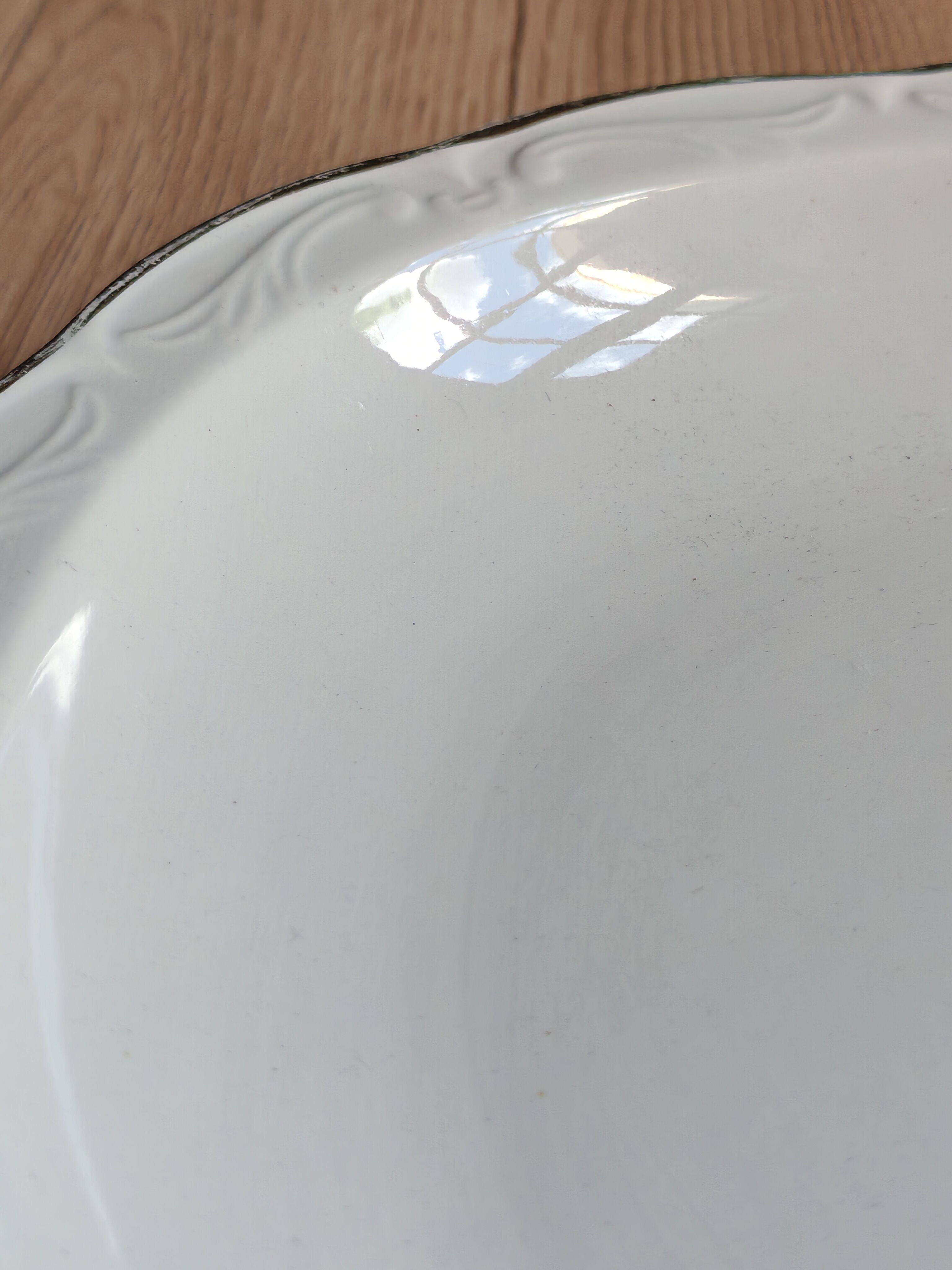 Vintage oval serving platter in white porcelain