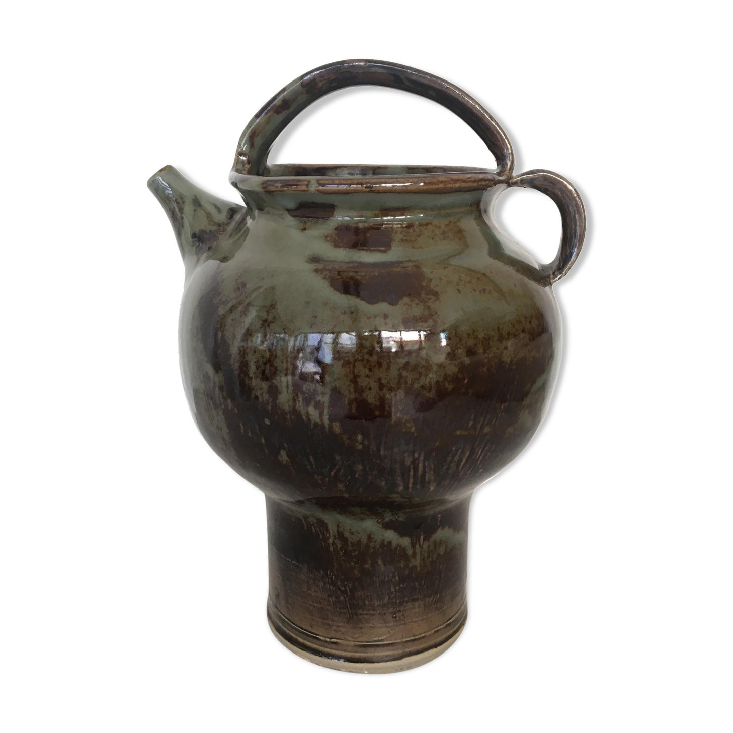 Pitcher gargoulette in enamelled sandstone