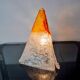 “Pyramid” lamp by Mazzega, orange frosted Murano glass, Italy, 1970