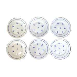 6 assiettes a dessert en faience