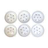 6 assiettes a dessert en faience nouvelle modele geneve petite fleur bleu
