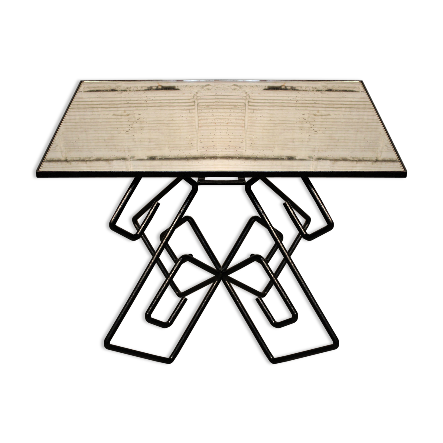 Low mirror & metal years 60 table