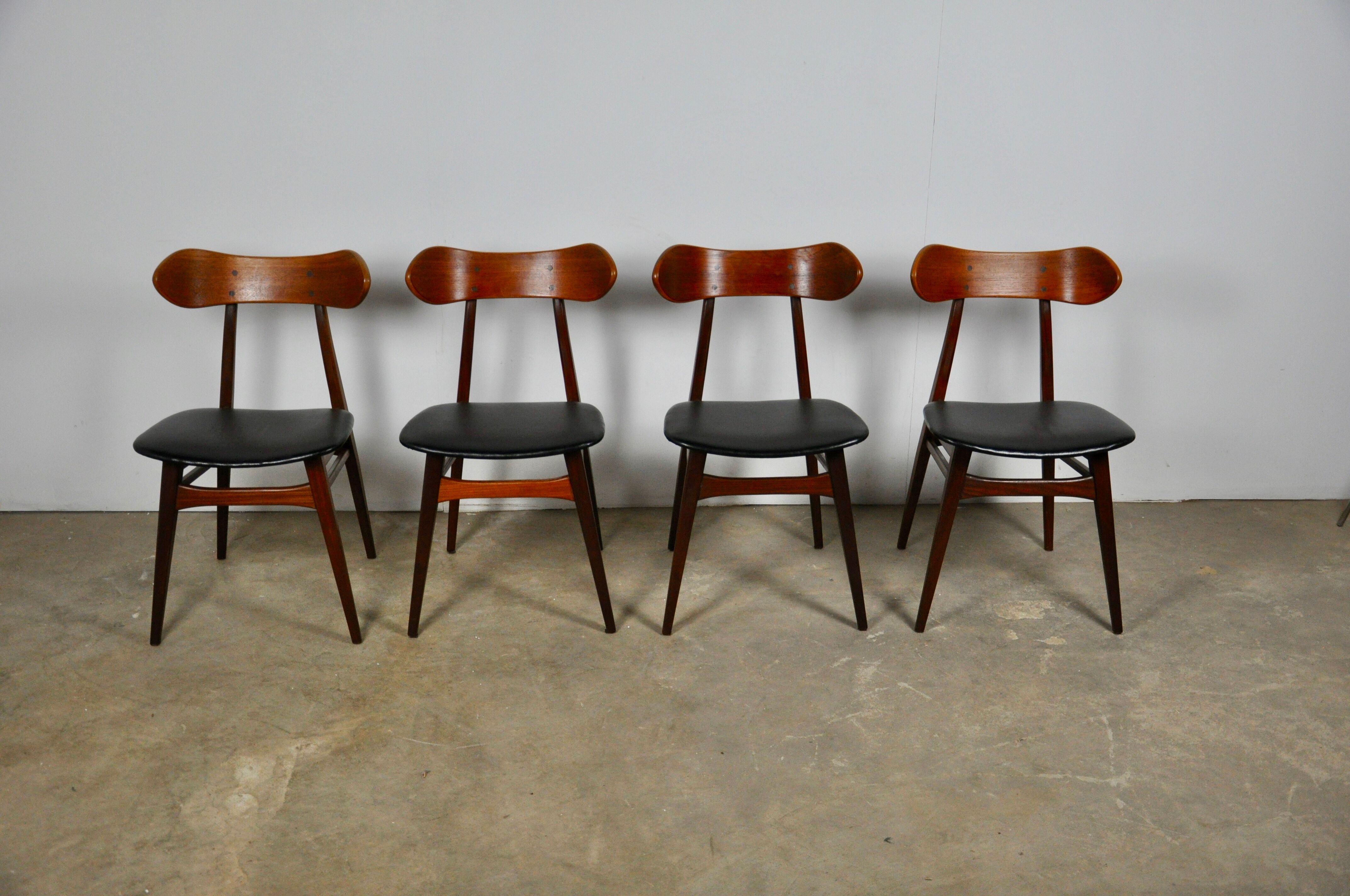 Dining table chairs by Louis van Teeffelen for Webe, 1950s, set of 4