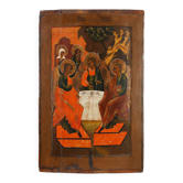 Large Russian Religious Icon “The Holy Trinity”, 18th Century