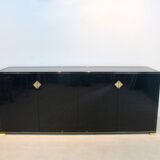 Pierre Vandel Paris Black Lacquered French Sideboard