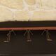 Old wood metal wall coat rack with 5 hooks
