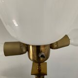 Empire style column lamp in bronze, opaline and marble