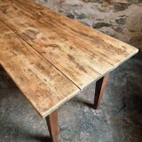Antique French country dining table – Oak base and pine top, circa 1900