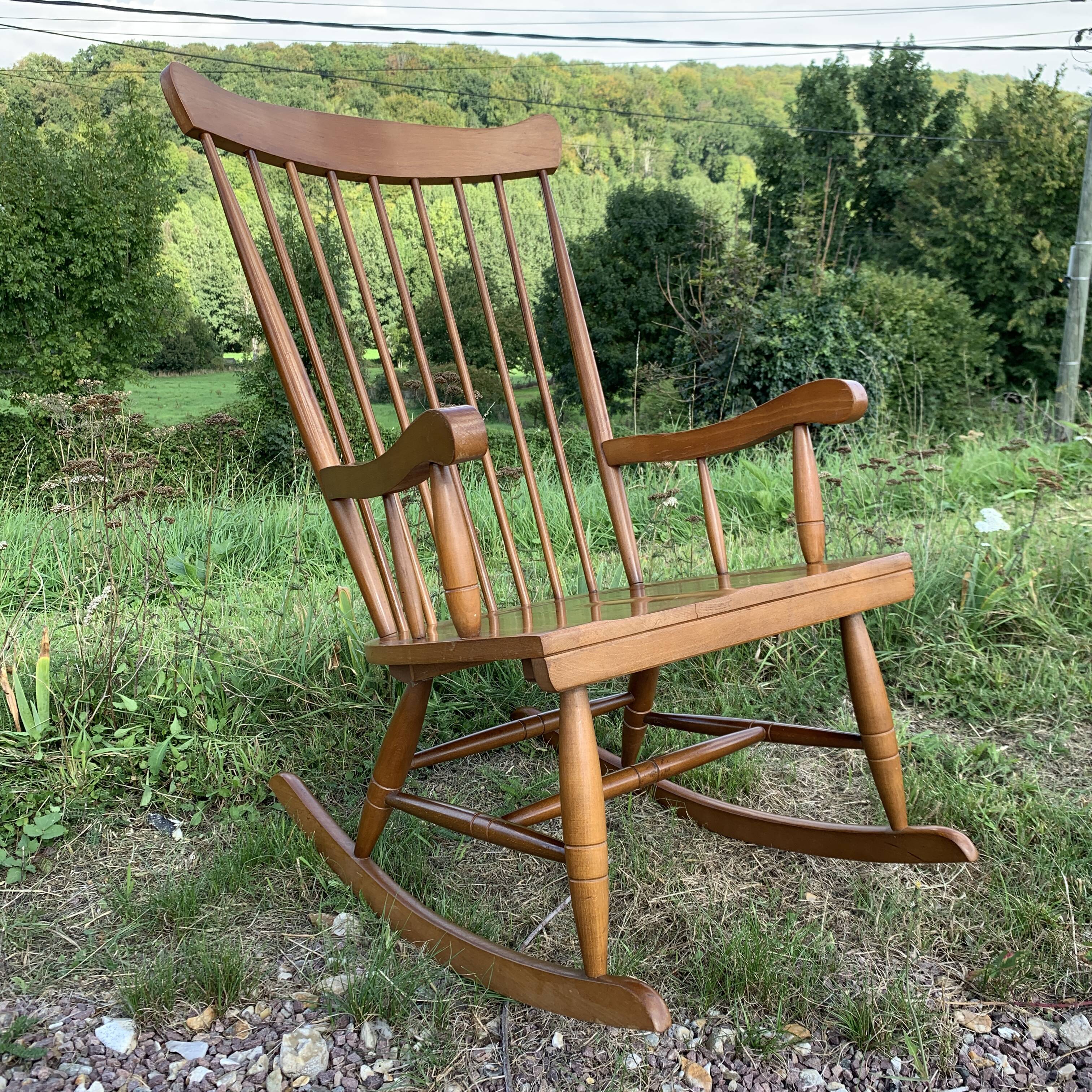 Wooden rocking-chair