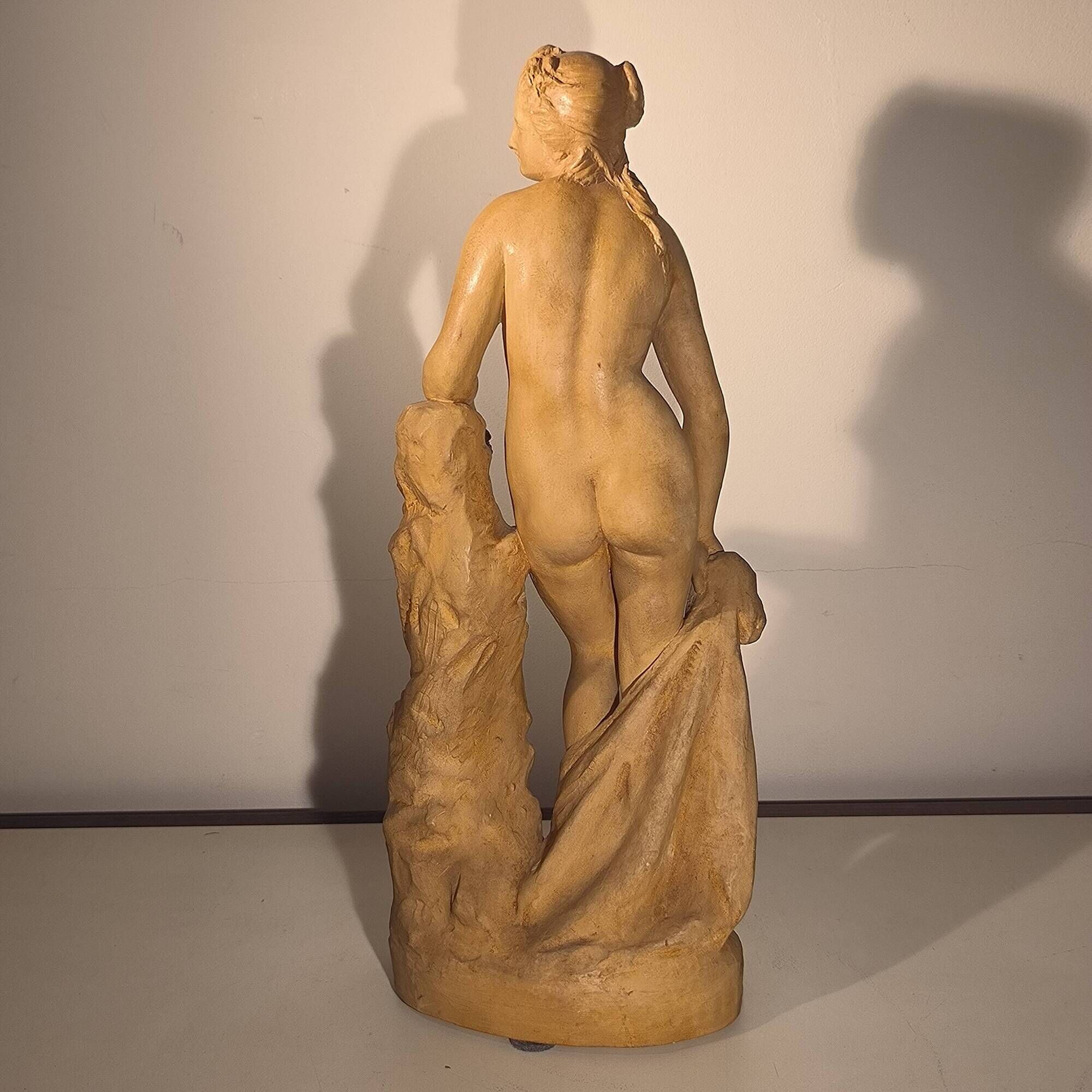 Charles van oemberg 'venus' sculpture of a female nude with drapery, terracotta, c.