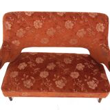 Scandinavian 2-seater sofa in fabric and beech, Sweden, 1940