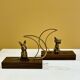 Serre-livre animalier en bronze, France 1960's