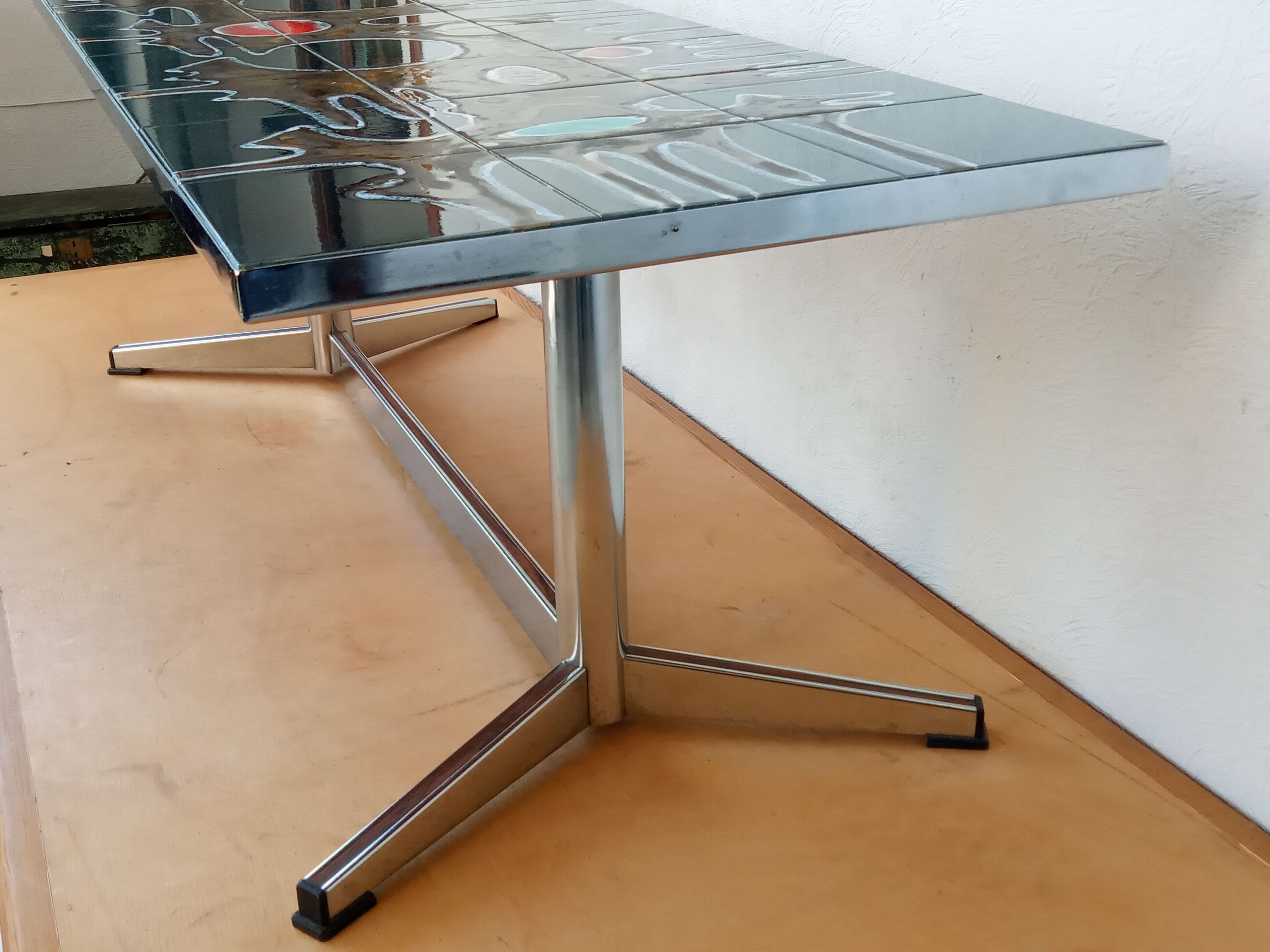Coffee table in ceramic tiles 60s/70s