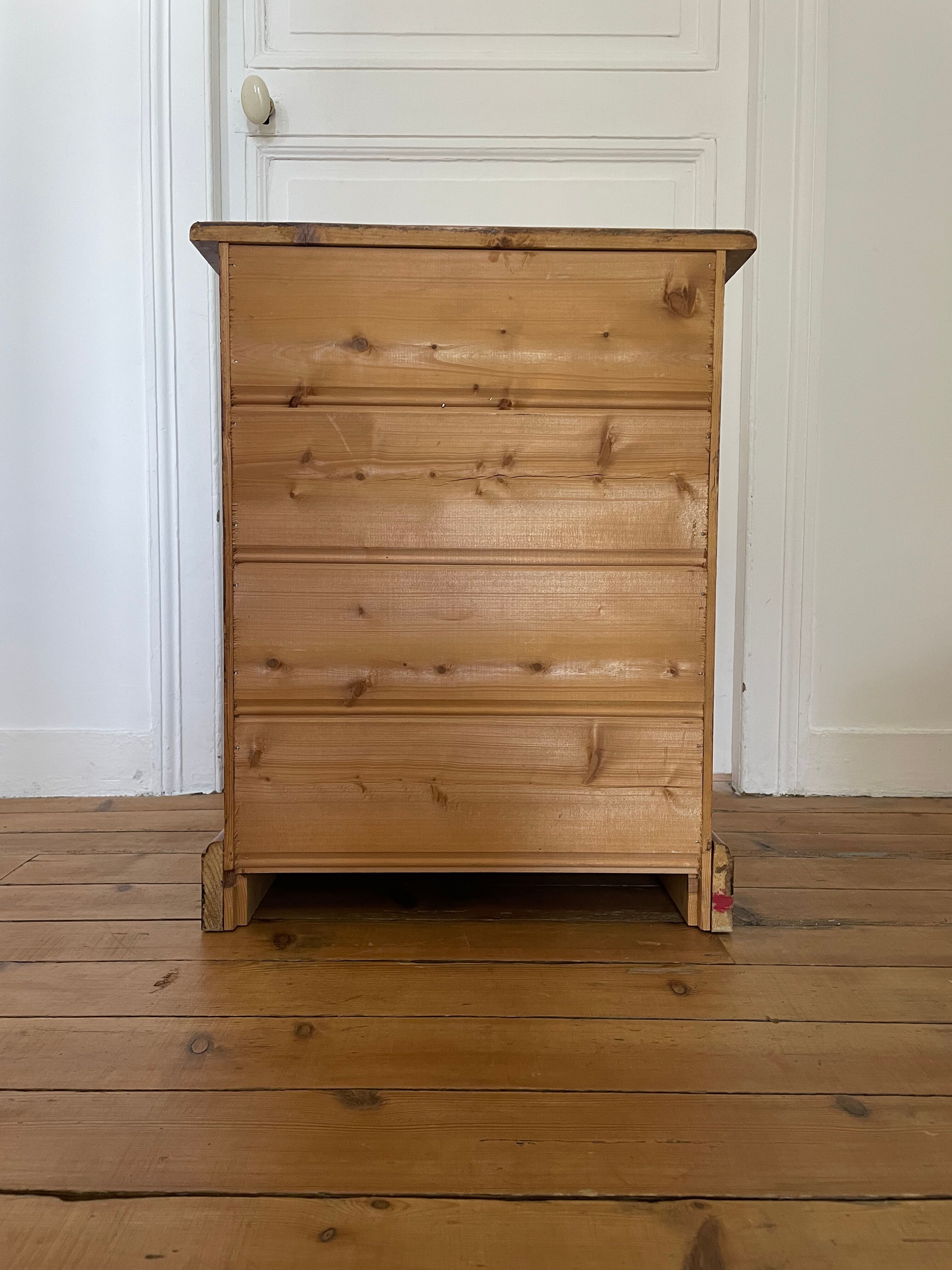 Mini vintage solid pine chest of drawers