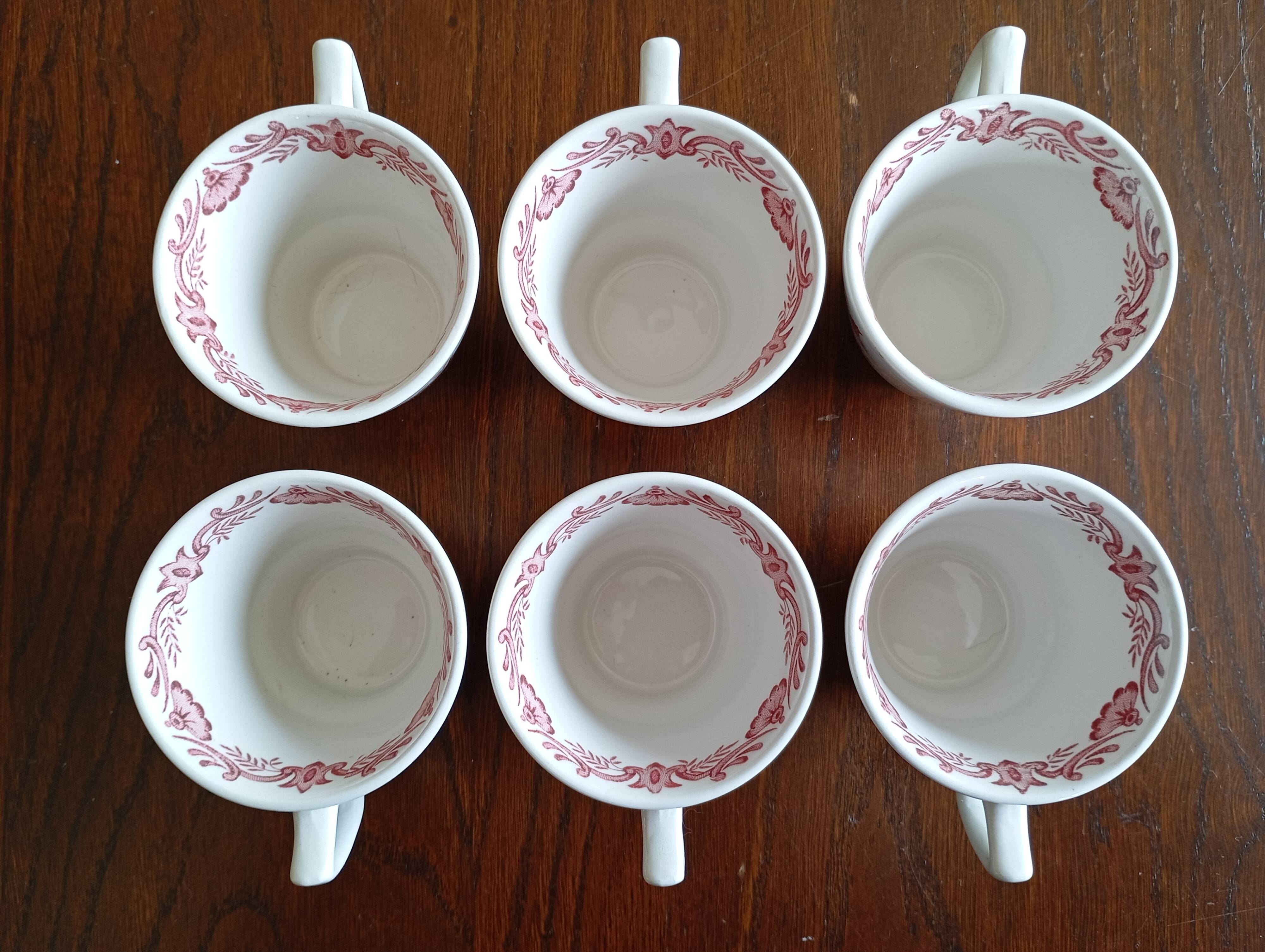 English mocha cups "Windsor" pink Ridgway (Staffordshire)