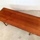 Scandinavian teak coffee table with slatted shelf, Denmark 1960s