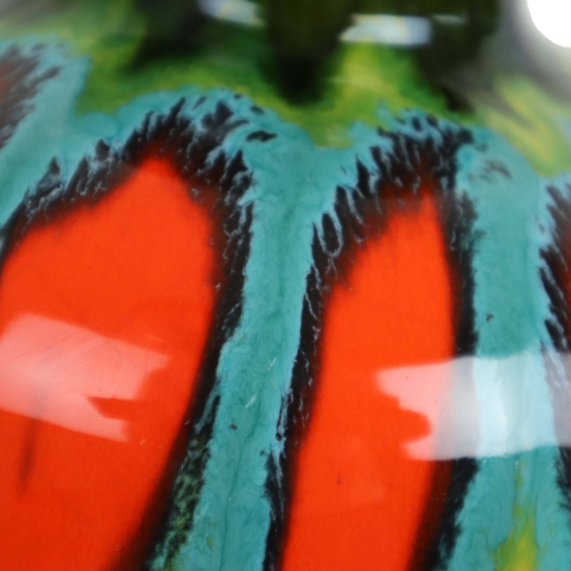 Hubert Bequet Vase Orange Green Turquoise Ceramic Sixties