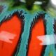 Hubert Bequet Vase Orange Green Turquoise Ceramic Sixties