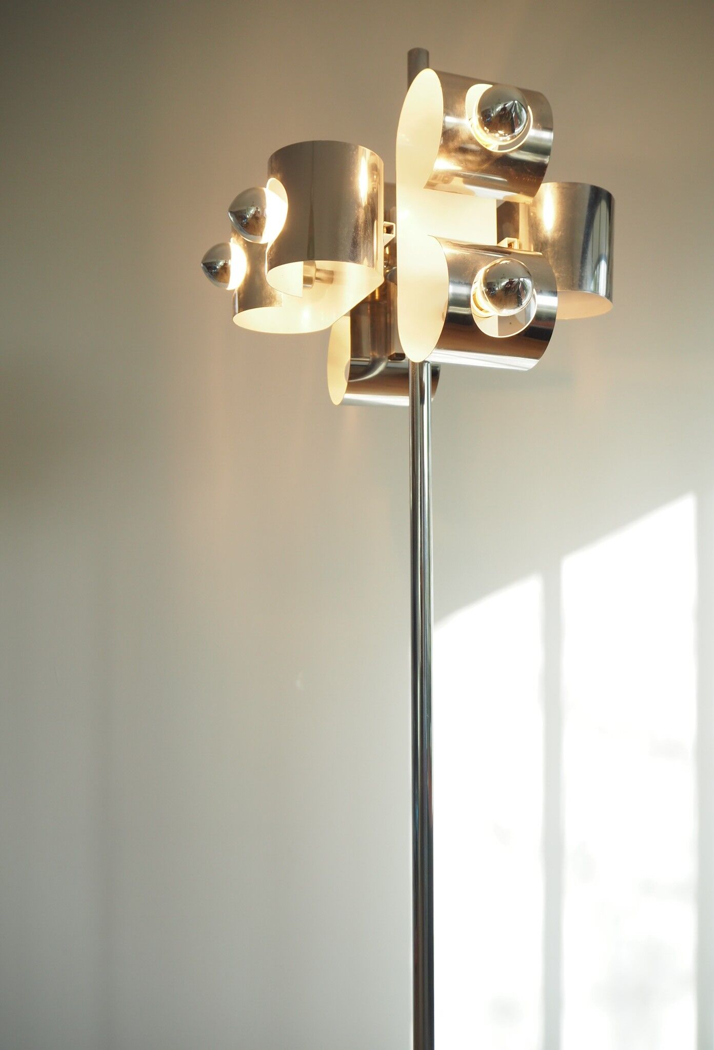 Vintage space age stainless steel floor lamp