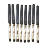 Set de 8 couteaux manche en nacre monogrammés XIXème