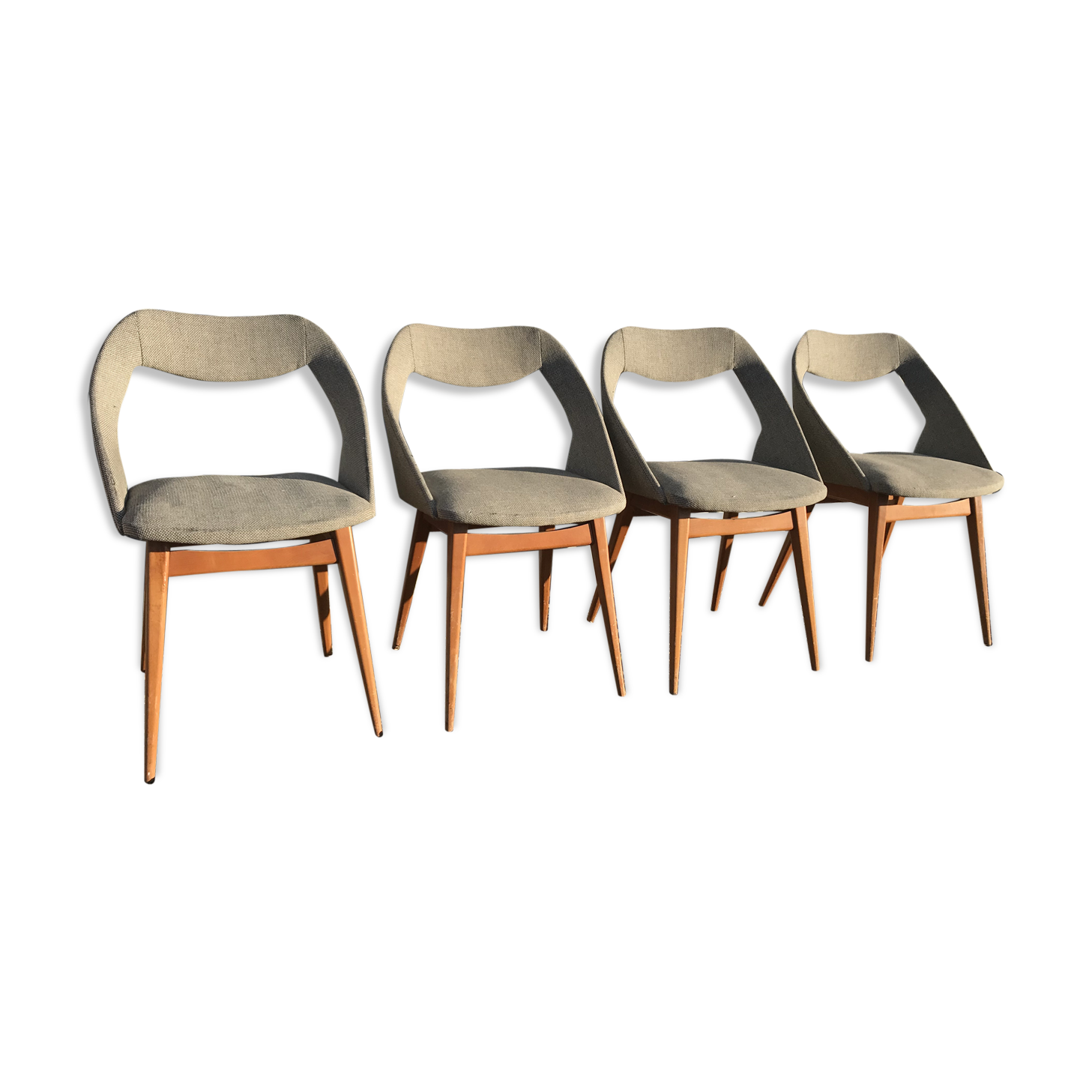 Set of 4 chairs Louis Paolozzi 1950
