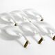 50s brass chandelier with white and transparent Murano glasses Franco Luce